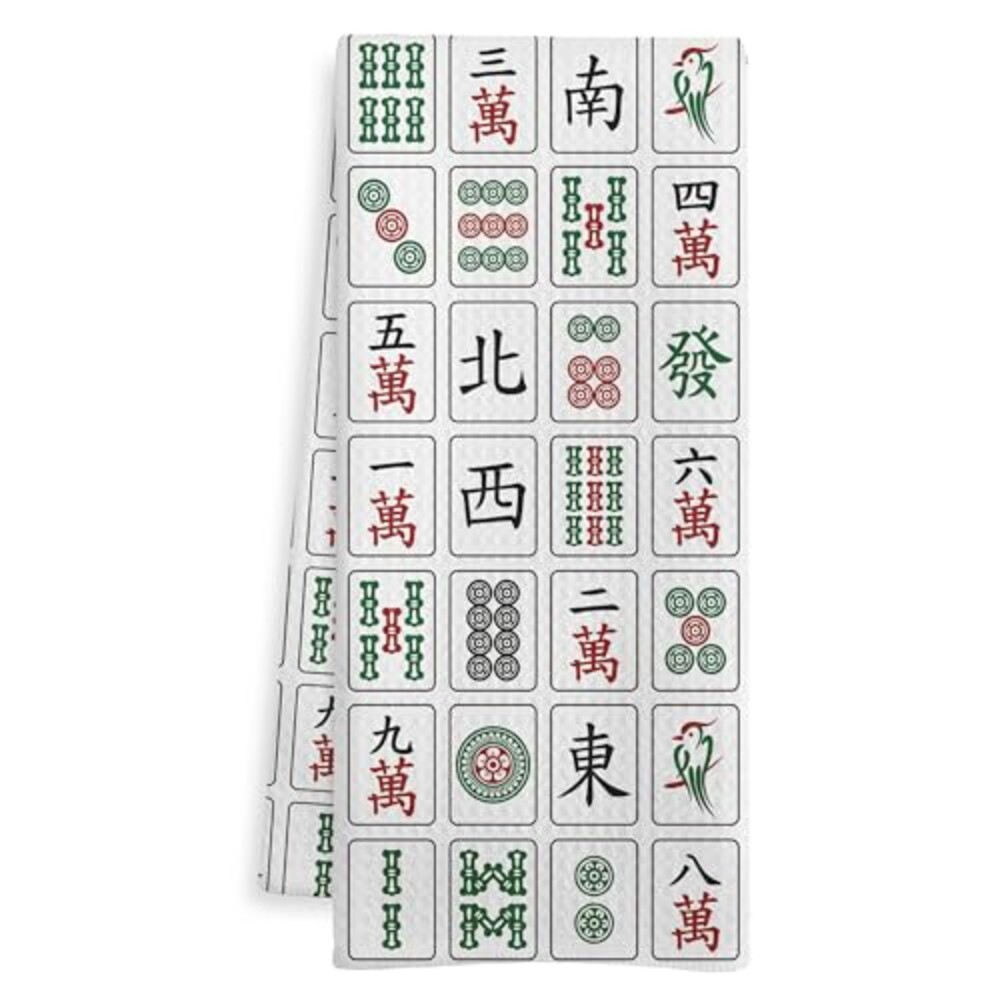 WOTYPU Mahjong Gifts Kitchen Towels, Mah