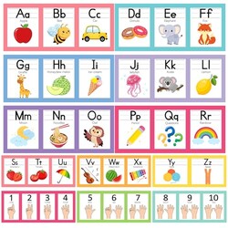 6"x14" Pastel Alphabet Number Line for C