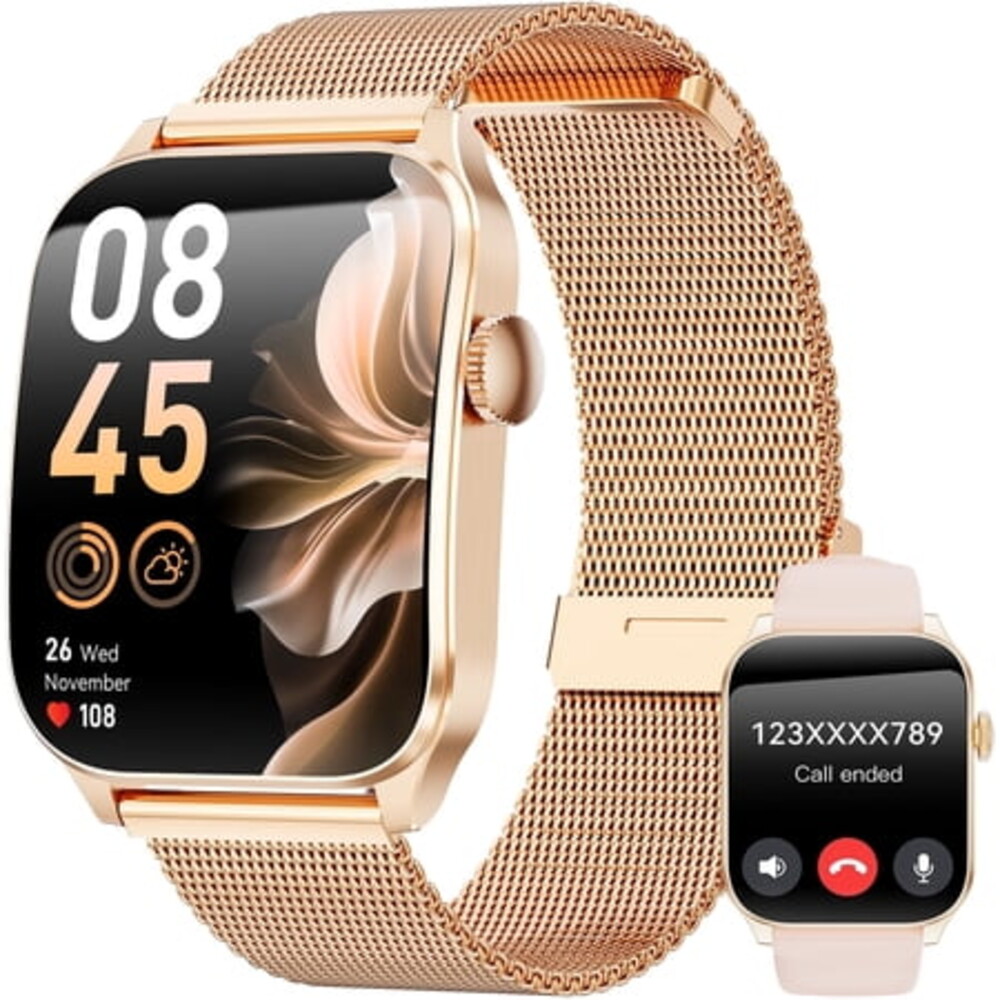 Smart Watches for Women, 2026 New AI Smartwatch Fits for Android & Iphone Devices, 1.93" AMOLED Fitness Watch, Smartwatch with Bluetooth Call/Message Reminder/120 Sport Models, Ideal Gift, Gold