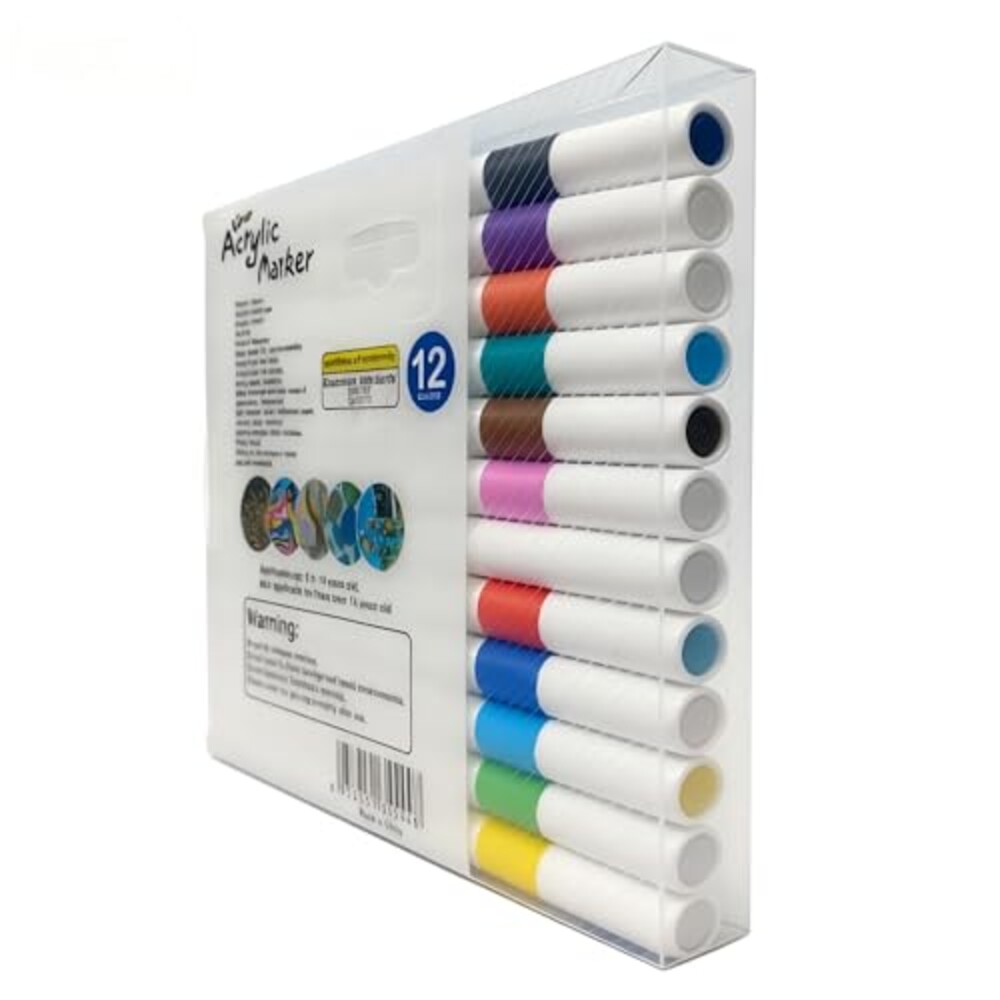 JESANWOO 12 Colors Watercolor Acrylic Pa