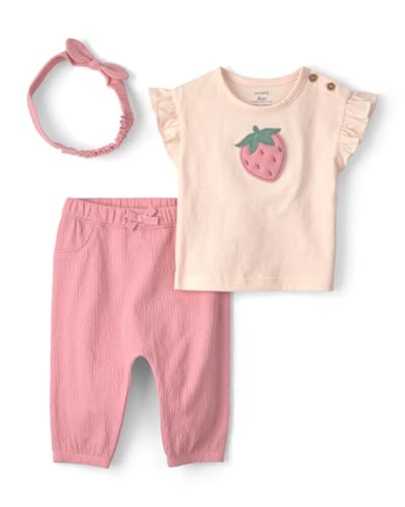 Carter's Girl 3-Piece Pant Set, Pink, 12