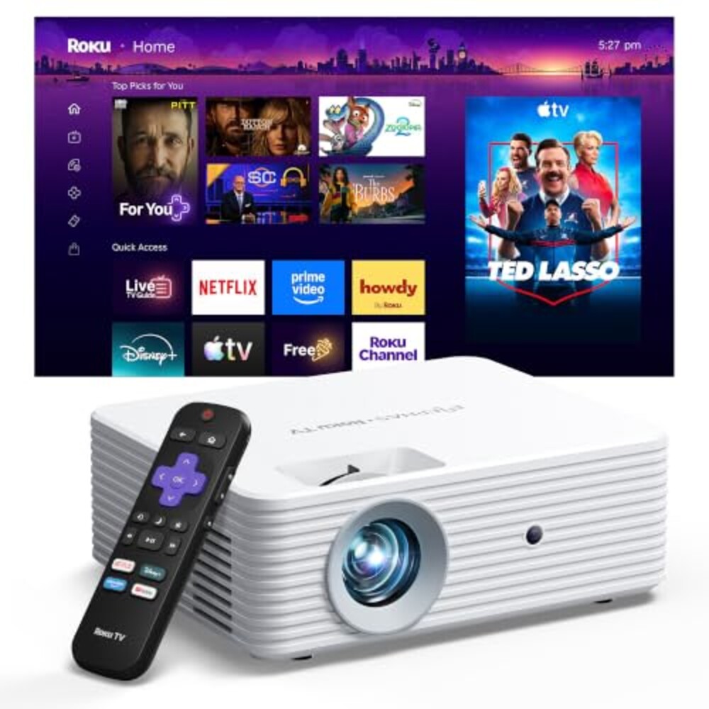 ELEPHAS Roku TV Smart Projector with Wi-