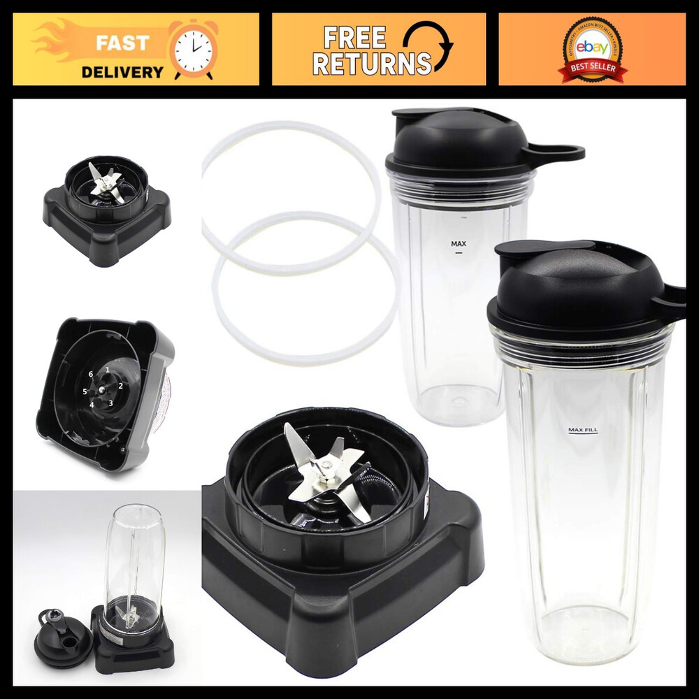 Replacement Blender Blade with Cup & Lid - Fits Ninja NJ600, BL700, BL701WM