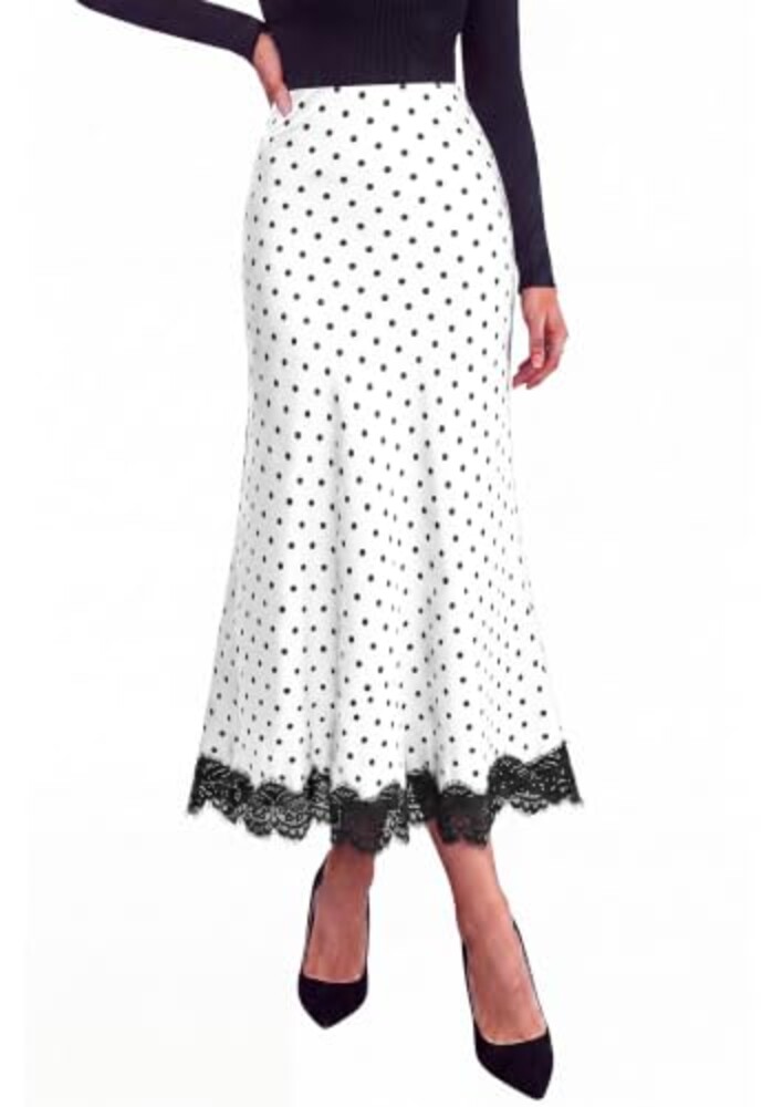 PRETTYGARDEN Women's Flowy Satin Midi A