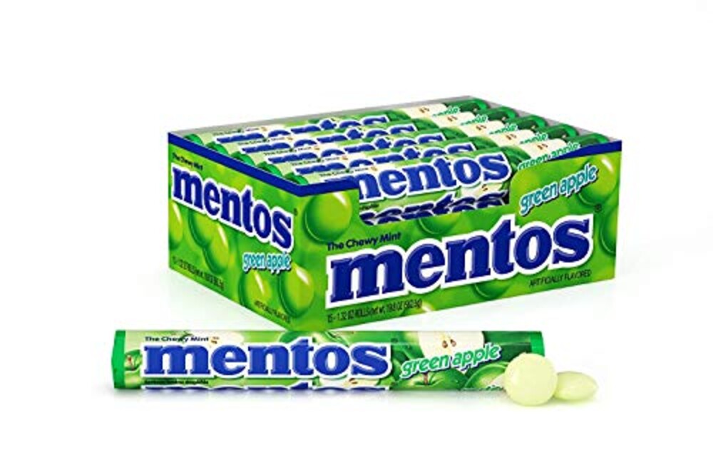 Mentos Chewy Mint Candy Roll, Green Appl