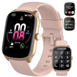 Smart Watch for Men Women, 1.95"HD Smartwatch (Dial/Answer Calls), Heart Rate/Sleep Monitor Fitness Smartwatch, Curved Screen Watches, 112+ Sports Modes Activity Trackers,IP68 Waterproof, Pink