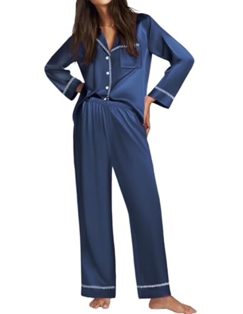 Ekouaer Satin Pajama Set for Women Silky