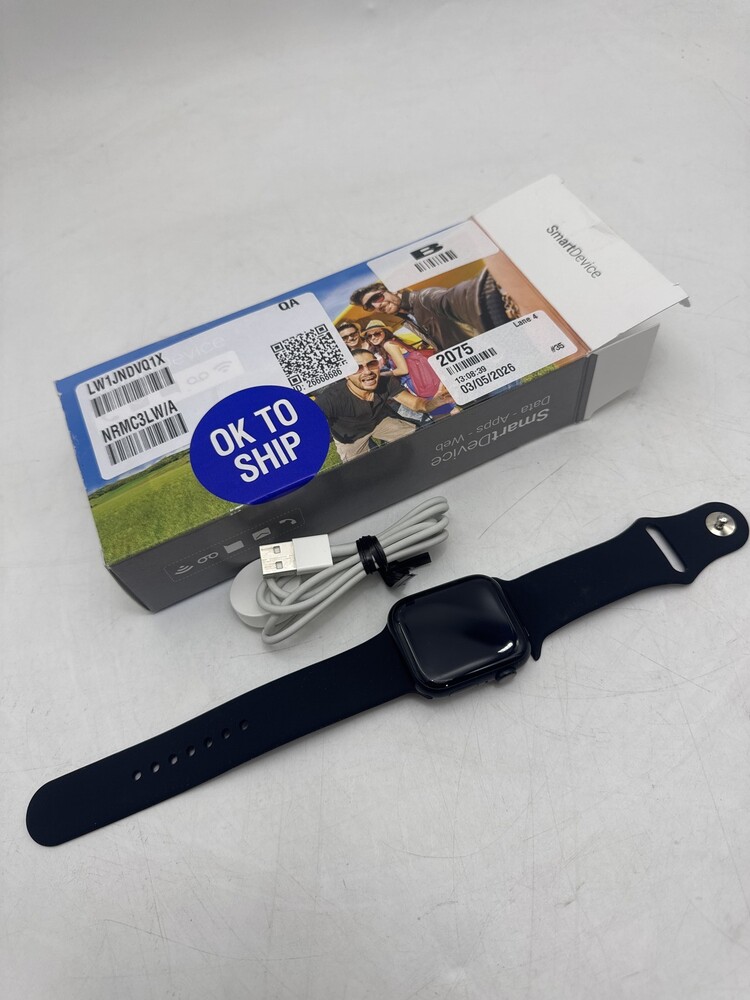 APPLE WATCH SERIES 9 (GPS + LTE) 45MM MIDNIGHT ALUMINUM CASE BLACK BAND - BLACK