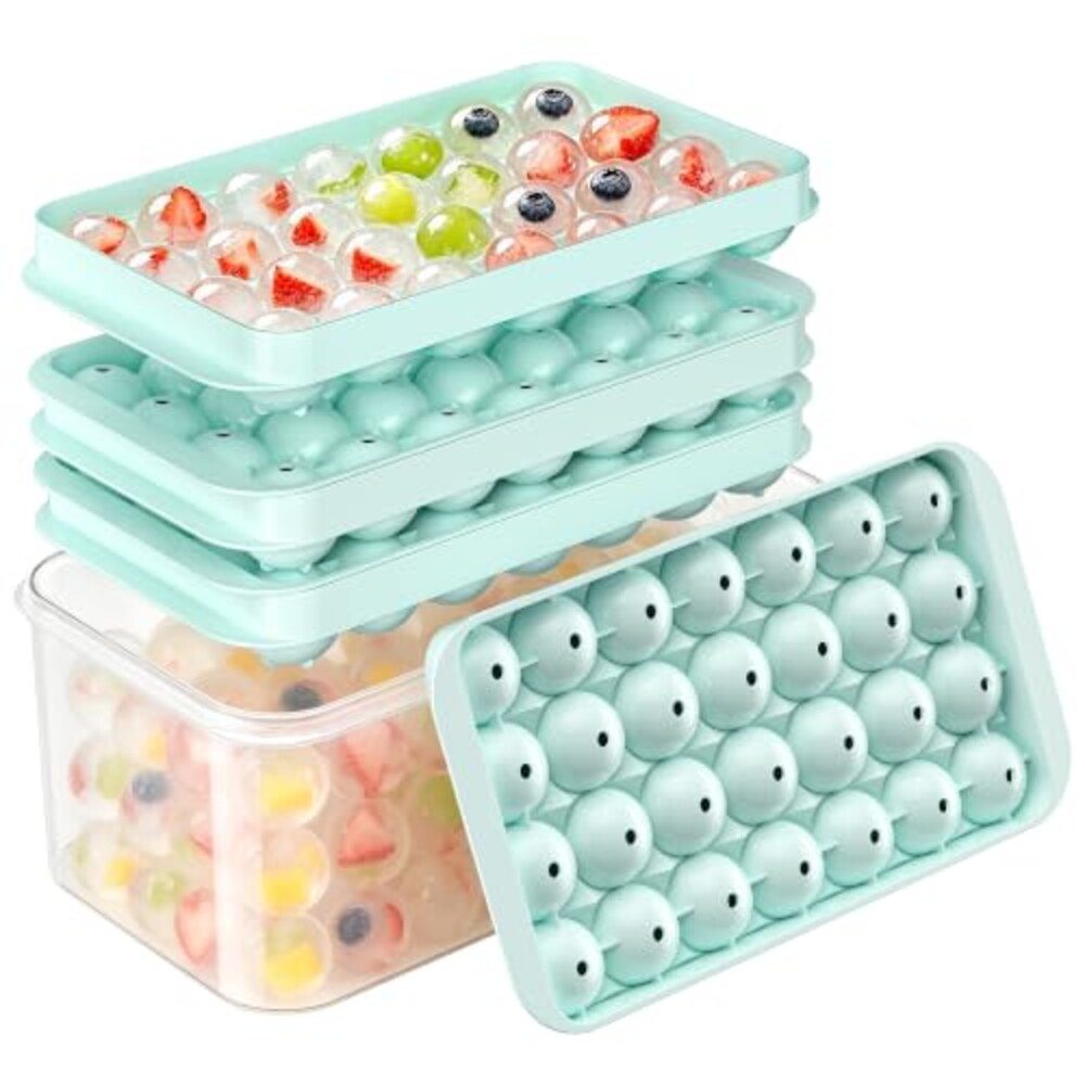 Ice Cube Tray with Lid and Bin - 3 Pack
