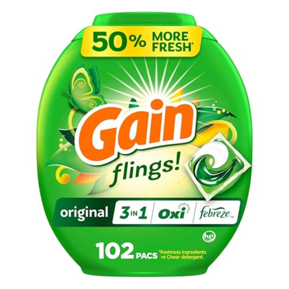Gain Flings Laundry Detergent Pacs, 102