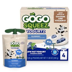 GoGo squeeZ Low Fat YogurtZ Blueberry, 3