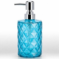 LGURT Prism Clear Blue Glass Soap Dispen