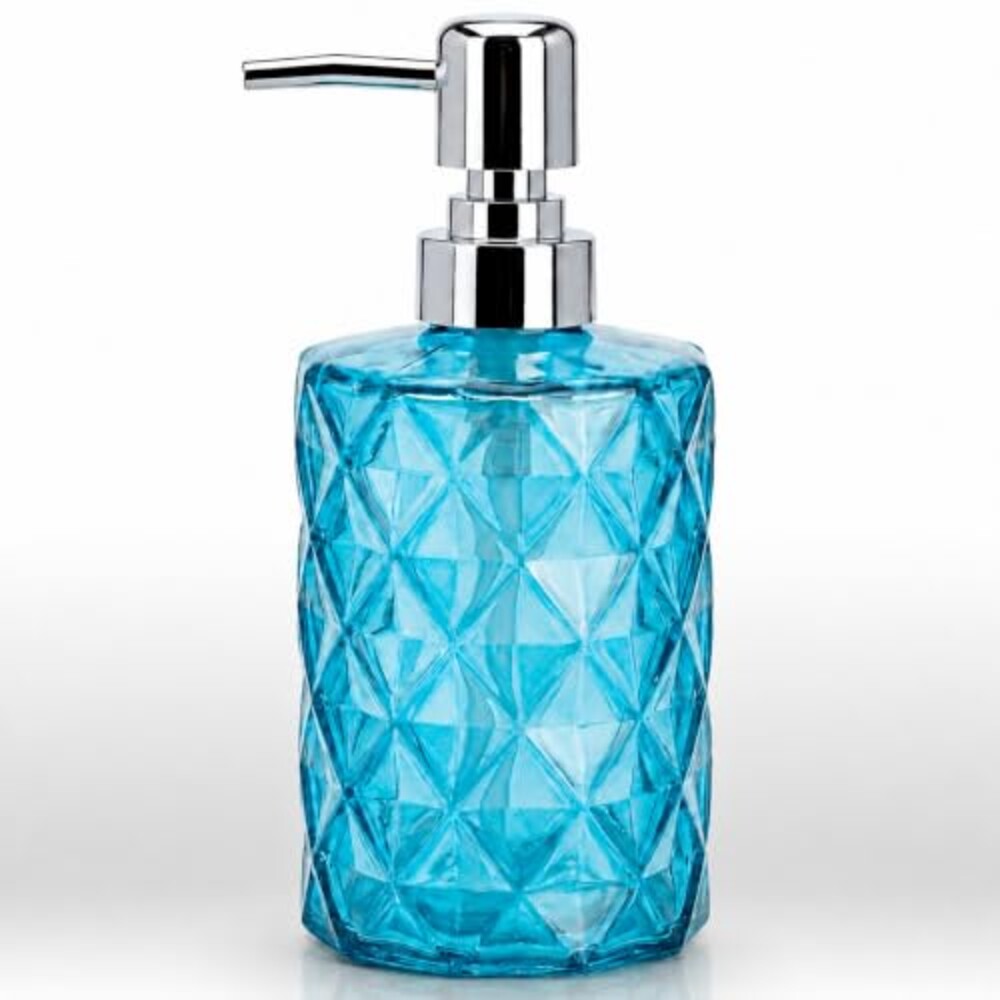 LGURT Prism Clear Blue Glass Soap Dispen