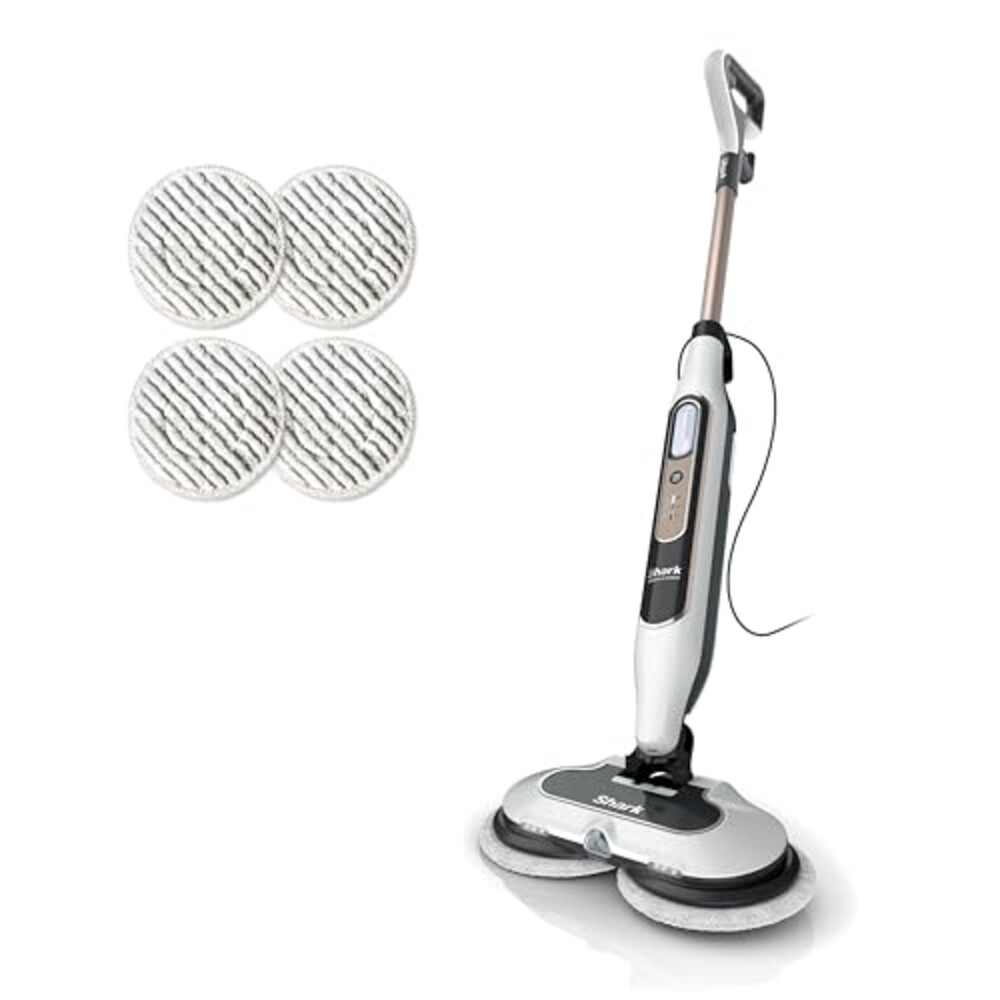 Shark Steam & Scrub with Steam Blaster Technology, White, S8201 | All-in-One Hard Floor Steam Mop with 3 Steam Modes & LED Headlights