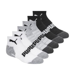 PUMA boys 6 Pack Quarter Crew Socks, Nav