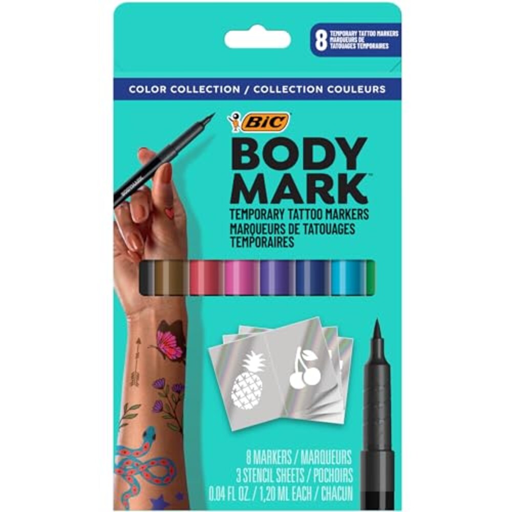 BODYMARK Temporary Tattoo Markers, 8-Cou