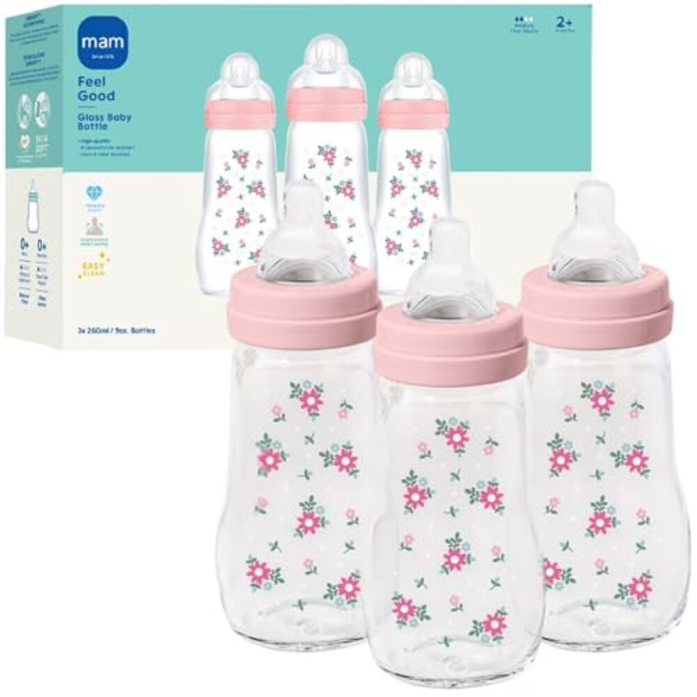 MAM 9oz Pure Glass Feel Good Anti-Colic