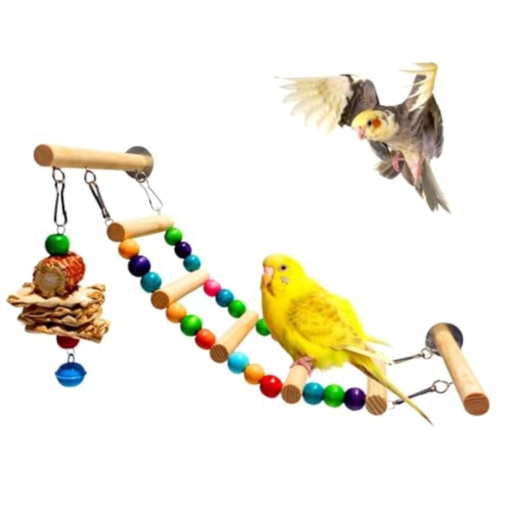 XLpeixin Bird Ladder for Cage, Natural W