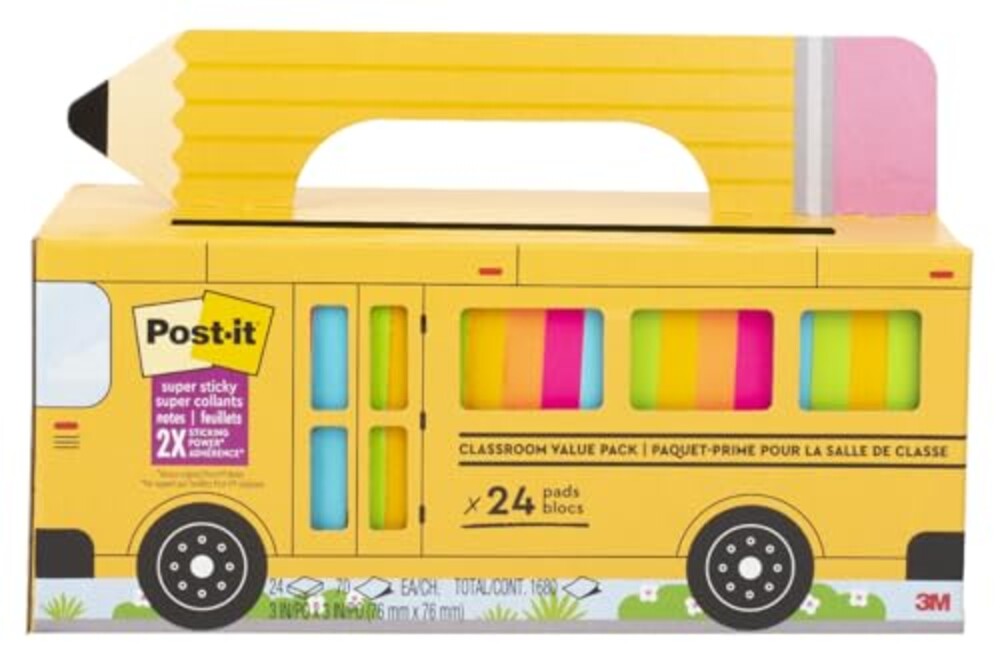 Post-it Super Sticky Notes, 3 x 3 in, As