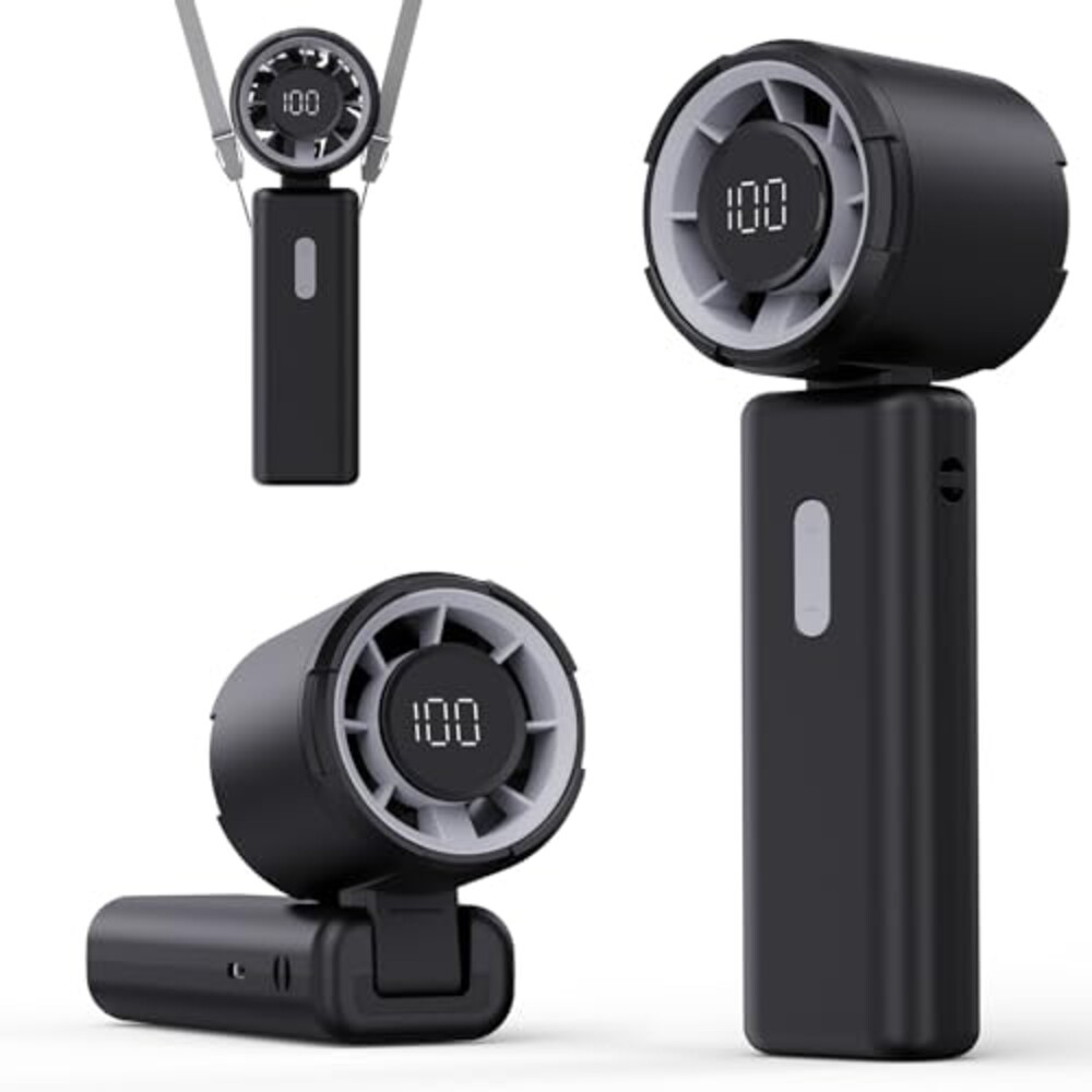 TUNISE Black Portable Fan, Rechargeable