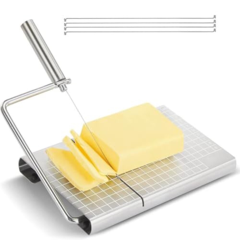 LOPURS Wire Cheese Slicer Board with 4 S