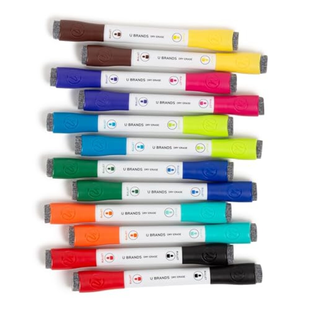 U Brands Fine Tip Dry Erase Markers with