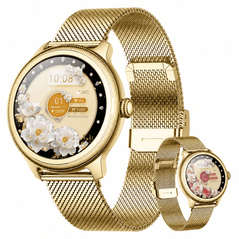 Cillso Smart Watch for Women, Elegant Round Smartwatch with 1.19" Display, Bluetooth Calling Fitness Tracker with Sleep Tracking, Cycle Tracking, 100+ Sports Modes for Android iOS