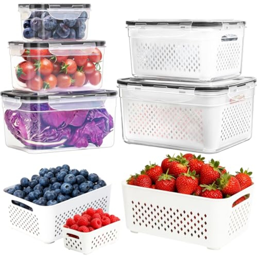 PRAKI Fruit Storage Containers for Fridg