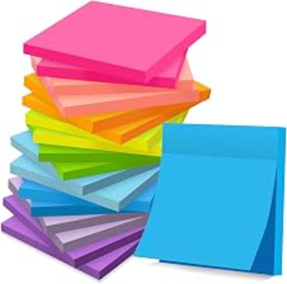 (18 Pads) Sticky Notes 3x3 inch, 9 Bright Colors Self-Stick Pads | School Supplies and Oﬃce Supplies, Easy to Post for Office, School, Home, Study & Organization