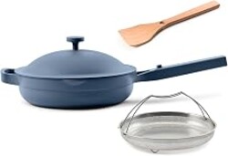 Our Place Always Pan 2.0, 10.5" Ceramic Nonstick Pan, 2.6 Qt | Patented 10-in-1 ceramic frying pan; spatula & steamer basket; toxin-free nonstick, induction compatible, oven safe to 450°F