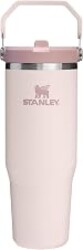 STANLEY IceFlow 2.0 Flip Straw Tumbler, 30 oz, Rose Quartz | Easy Carry Handle | Twist On Lid and Flip Up Straw | Leak Resistant Water Bottle | Insulated Stainless Steel | BPA-Free