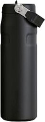 STANLEY IceFlow Flip Straw 2.0 Bottle, 24 oz, Black 2.0 | Easy Carry Handle | Twist On Lid and Flip Up Straw | Lightweight Water Bottle | Insulated Stainless Steel | BPA-Free