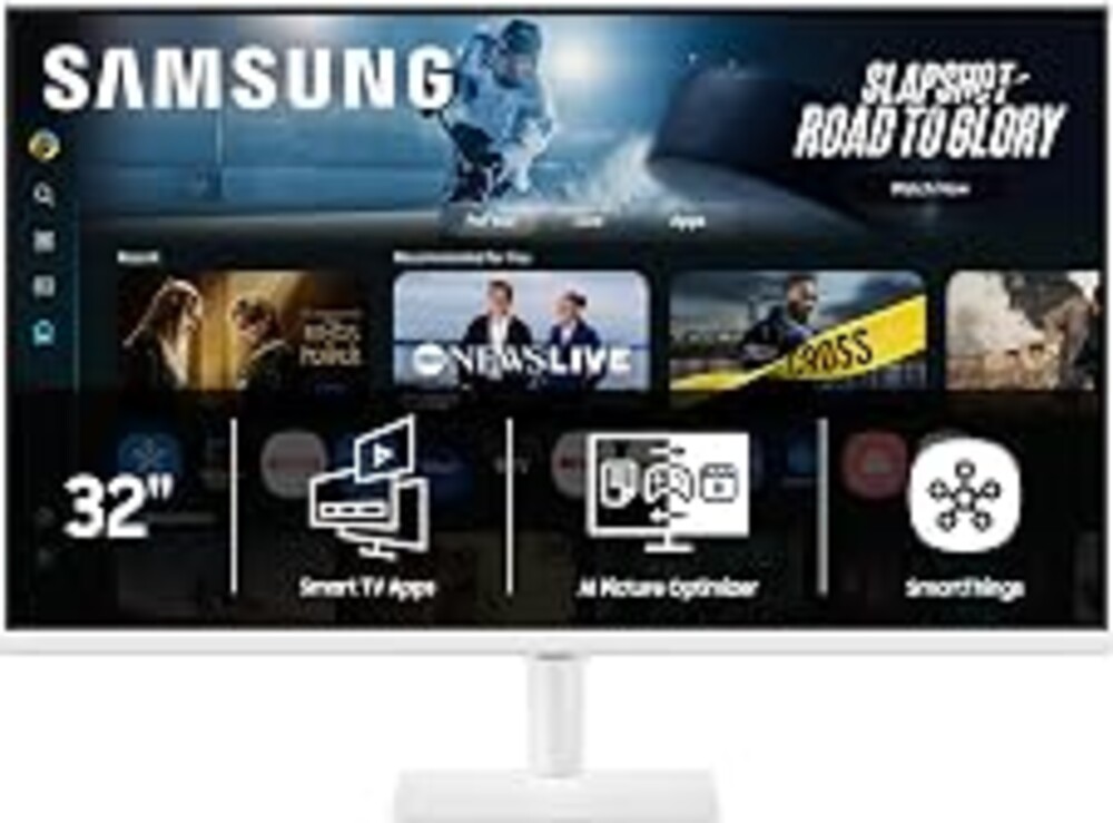 Samsung 32” Smart Monitor M7 (M70F) 4K UHD Display, Samsung Vision AI, Smart TV Apps, Gaming Hub, USB-C, HDMI and USB-A, White, LS32FM703UNXZA, 2025