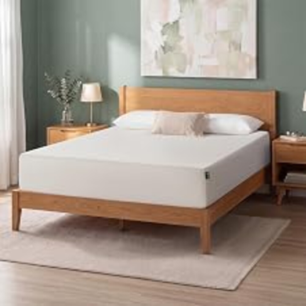 Zinus 12 Inch Queen Green Tea Memory Foam Mattress, Medium Firm Feel | Pressure-Relieving Comfort & Full-Body Support, Naturally Fresh, CertiPUR-US & OEKO-TEX Certified Safe Materials