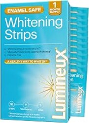 Lumineux Teeth Whitening Strips, Peroxide Free, 9 Treatments (1 Month) | Peroxide free, enamel safe, dentist formulated, clinically tested & proven, free from harsh ingredients, no sensitivity