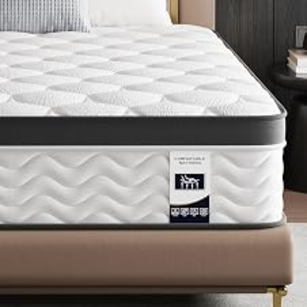 Full Size Mattress, 14 Inch Hybrid Bed in a Box, Euro Top Memory Foam | Pocketed Innersprings, Pressure Relief, Ideal for All Sleepers, Medium Firm, Full Size 75" x 54"