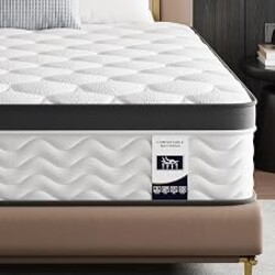 Full Size Mattress, 14 Inch Hybrid Bed in a Box, Euro Top Memory Foam | Pocketed Innersprings, Pressure Relief, Ideal for All Sleepers, Medium Firm, Full Size 75" x 54"