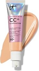 IT Cosmetics CC+ Cream Illumination Radiant Foundation with SPF 50+ | Full Coverage Color Correcting Foundation for Normal/Dry + Mature Skin - Anti-aging Hydrating Serum, Peptide + Niacinamide