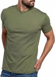 Mens T Shirts Soft Cotton Crew Neck Athletic Fit Casual Tees S-4XL | Soft cotton blend casual tee shirts with 4-way stretch - tag-free athletic fit for gym, work & casual everyday wear.