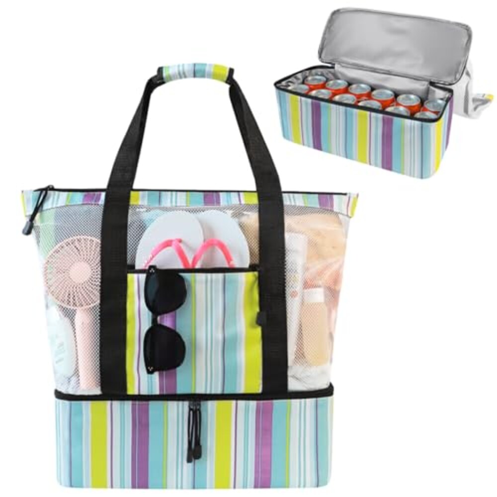 ASL Mesh Beach Bag with Cooler Compartme