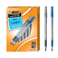 BIC Ballpoint Pen, Black and Blue Ink, 3