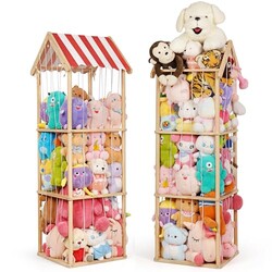 Wooden Stuffed Animal Storage Zoo 3-Tier