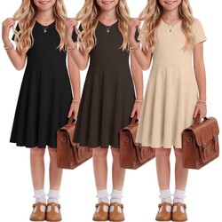 Halfchet 3 Pack Girls A Line Dress for S