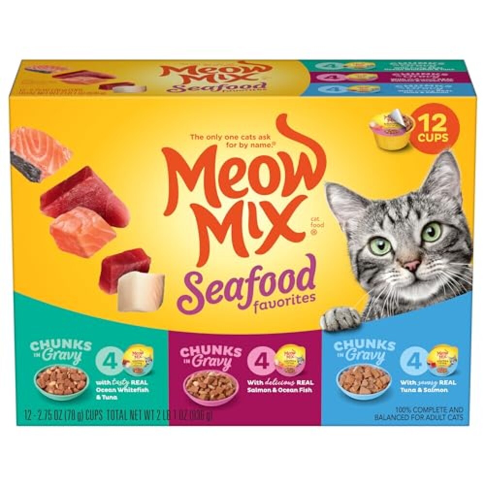 Meow Mix Seafood Favorites, Wet Food Var