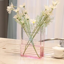 Alpharan Pink Book Vase, Acrylic Clear B
