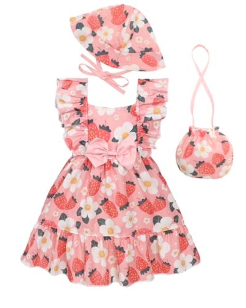 babygoal Baby Girl 3-Piece Strawberry Su