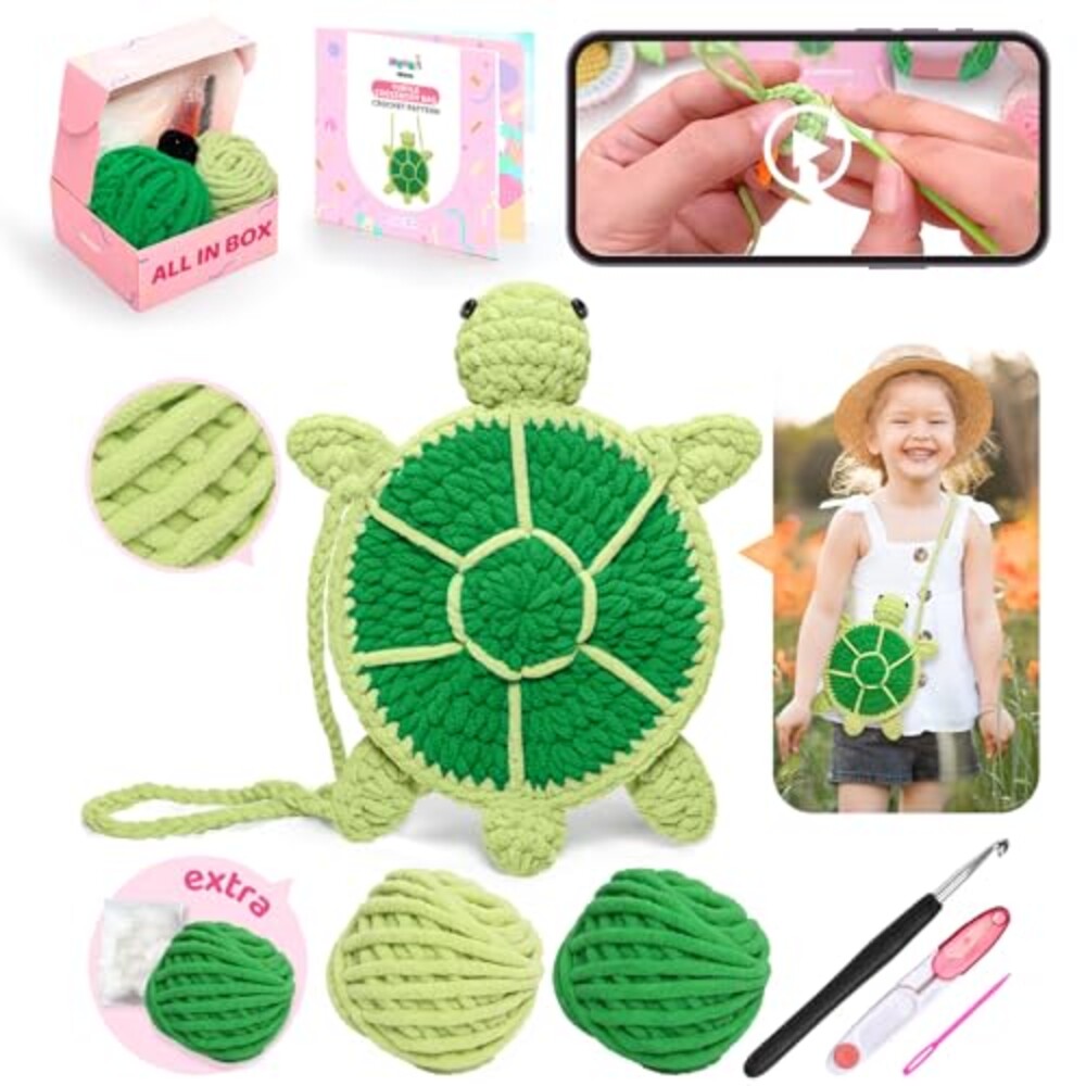 Mewaii Turtle Crossbody Bag Crochet Kit