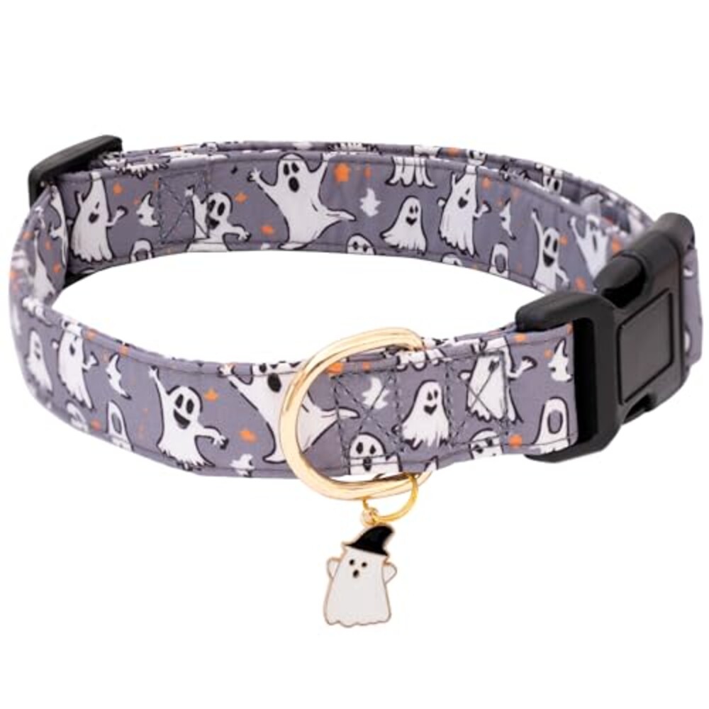 Faygarsle Gray Dog Collar with Ghosts Pa