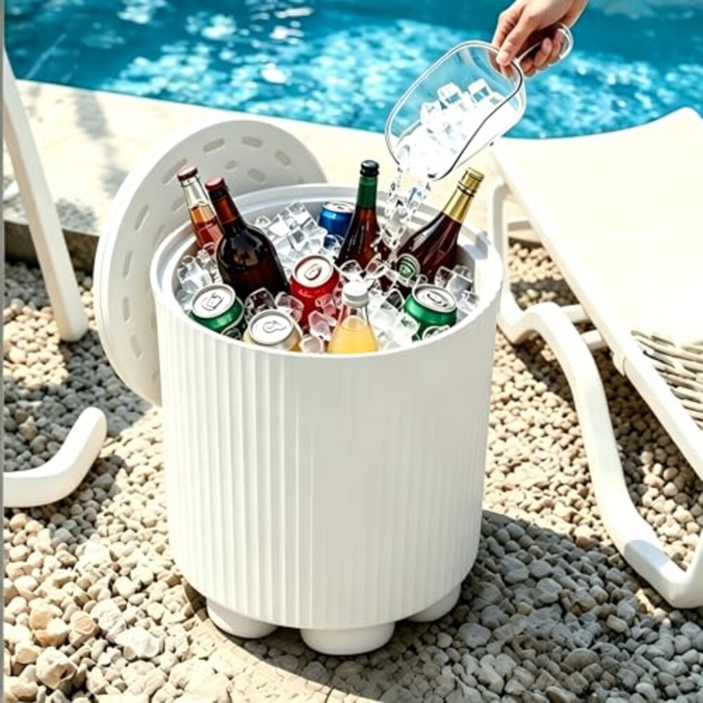 Diyfire Outdoor Cooler Side Table, 2-in-