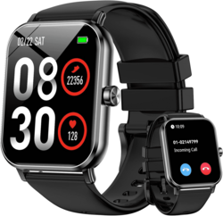 FPZMIU Smart Watch for Men Women ,1.85" HD Touch Screen Smart Watches,130+ Sport Modes Fitness with Android and IPhone(Black)